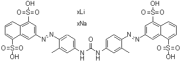 3,3'-[羰基二[亚氨基(2-甲基-4,1-亚苯基)偶氮]]二-1,5-萘二磺酸锂钠盐分子结构 (CAS 83221-71-0)