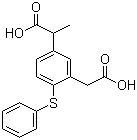 structure of CAS# 83237-49-4, 5-(1-Carboxyethyl)-2-(phenylthio)phenylacetic acid