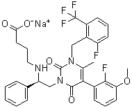 structure of CAS# 832720-36-2, Elagolix sodium;NBI 56418NA
