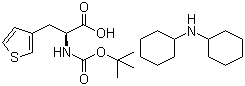 结构式 CAS# 83825-42-7, N-叔丁氧羰基-L-3-(3-噻吩基)丙氨酸二环己胺盐