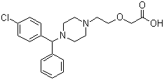 结构式 CAS# 83881-51-0, 西替利嗪; 2-[2-[4-[(4-氯苯基)苯甲基]-1-哌嗪基]乙氧基]乙酸