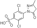 结构式 CAS# 84-57-1, 1-(2,5-二氯-4-磺酸苯基)-3-甲基-5-吡唑酮