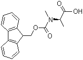 structure of CAS# 84000-07-7, Fmoc-N-Methyl-L-alanine;Fmoc-N-Me-Ala-OH; N-alpha-(9-Fluorenylmethyloxycarbonyl)-N-alpha-methyl-L-alanine