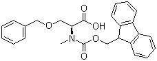 structure of CAS# 84000-14-6, N-Fmoc-N-methyl-O-benzyl-L-serine;Fmoc-N-Me-Ser(Bzl)-OH; N-(9-Fluorenylmethyloxycarbonyl)-N-methyl-O-benzyl-L-serine