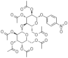 对硝基苯基 beta-乳糖苷七乙酸酯分子结构 (CAS 84034-75-3)