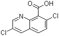 结构式 CAS# 84087-01-4, 二氯喹啉酸; 3,7-二氯喹啉-8-羧酸