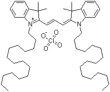 1,1'-Dihexadecyl-3,3,3',3'-tetramethylindocarbocyanine perchlorate molecular structure (CAS 84109-11-5)