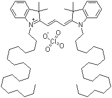 1-Icosyl-2-[(E)-3-(1-icosyl-3,3-dimethyl-1,3-dihydro-2H-indol-2-ylidene)-1-propenyl]-3,3-dimethyl-3H-indolium perchlorate molecular structure (CAS 84109-13-7)