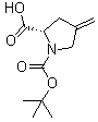 structure of CAS# 84348-38-9, N-tert-Butoxycarbonyl-4-methylene-L-proline;(S)-1-(tert-Butoxycarbonyl)-4-methylenepyrrolidine-2-carboxylic acid