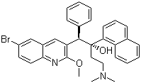 6-Bromo-alpha-[2-(dimethylamino)ethyl]-2-methoxy-alpha-1-naphthalenyl-beta-phenyl-3-quinolineethanol molecular structure (CAS 843663-66-1)