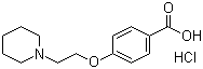 structure of CAS# 84449-80-9, 4-[2-(1-Pipiridine)ethoxybenzoic acid hydrochloride;4-[2-(1-Piperidyl)ethoxy]benzoic acid hydrochloride; 4-[2-Piperidinoethoxy]benzoic acid hydrochloride