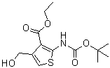 2-[(tert-Butoxycarbonyl)amino]-4-(hydroxymethyl)thiophene-3-carboxylic acid ethyl ester molecular structure (CAS 844502-65-4)