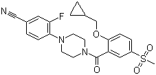 4-[4-[2-(Cyclopropylmethoxy)-5-methylsulfonylbenzoyl]piperazin-1-yl]-3-fluorobenzonitrile molecular structure (CAS 845609-54-3)