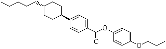 结构式 CAS# 84600-99-7, 4-反式-(4-戊基环己基)苯甲酸对丙氧基苯酚酯