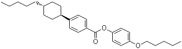 4-反式-(4-戊基环己基)苯甲酸对戊氧基苯酚酯分子结构 (CAS 84601-01-4)