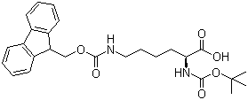 N-Boc-N'-Fmoc-L-Lysine molecular structure (CAS 84624-27-1)