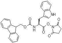 structure of CAS# 84771-20-0, N-[(9H-Fluoren-9-ylmethoxy)carbonyl]-L-tryptophan 2,5-dioxo-1-pyrrolidinyl ester