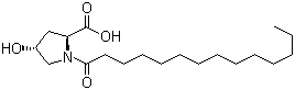 N-十四碳酰基-4-羟基-L-脯氨酸分子结构 (CAS 848390-99-8)