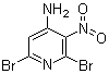 结构式 CAS# 848470-14-4, 2,6-二溴-3-硝基吡啶-4-胺