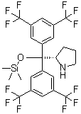 结构式 CAS# 848821-61-4, (S)-2-[二[3,5-二(三氟甲基)苯基](三甲基硅烷基氧基)甲基]吡咯烷