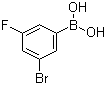 3-溴-5-氟苯硼酸分子结构 (CAS 849062-37-9)