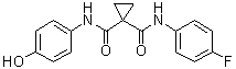 Cyclopropane-1,1-dicarboxylic acid N-(4-fluorophenyl)amide N'-(4-hydroxyphenyl)amide molecular structure (CAS 849217-60-3)