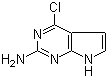 结构式 CAS# 84955-31-7, 2-氨基-4-氯吡咯并[2,3-d]嘧啶; 6-氯-7-脱氮鸟嘌呤