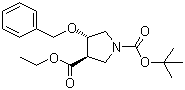 (3R,4S)-rel-4-Benzyloxypyrrolidine-1,3-dicarboxylic acid 1-tert-butyl 3-ethyl ester molecular structure (CAS 849935-82-6)