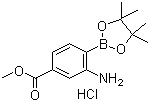 (2-Amino-4-methoxycarbonylphenyl)boronic acid pinacol ester hydrochloride molecular structure (CAS 850567-49-6)