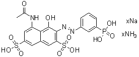 5-(Acetylamino)-4-hydroxy-3-[(3-phosphonophenyl)azo]-2,7-naphthalenedisulfonic acid ammonium sodium salt molecular structure (CAS 85068-62-8)