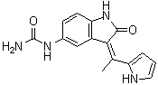5-Ureido-3-[1-(pyrrol-2-yl)ethylidene]indolin-2-one molecular structure (CAS 850717-64-5)