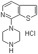 structure of CAS# 850734-85-9, 7-(1-Piperazinyl)thieno[2,3-c]pyridine hydrochloride;7-(1-Piperazinyl)thieno[2,3-c]pyridine monohydrochloride