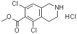 结构式 CAS# 851784-90-2, 5,7-二氯-1,2,3,4-四氢-6-异喹啉羧酸甲酯盐酸盐
