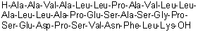 L-Alanyl-L-alanyl-L-valyl-L-alanyl-L-leucyl-L-leucyl-L-prolyl-L-alanyl-L-valyl-L-leucyl-L-leucyl-L-alanyl-L-leucyl-L-leucyl-L-alanyl-L-prolyl-L-alpha-glutamyl-L-seryl-L-alanyl-L-serylglycyl-L-prolyl-L-seryl-L-alpha-glutamyl-L-alpha-aspartyl-L-prolyl-L-seryl-L-valyl-L-asparaginyl-L-phenylalanyl-L-leucyl-L-lysine molecular structure (CAS 852805-92-6)