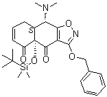 结构式 CAS# 852821-06-8, (4aS,8aS,9S)-9-(二甲基氨基)-4a-[[叔丁基二甲基硅烷基]氧基]-8a,9-二氢-3-(苯基甲氧基)-萘并[2,3-d]异恶唑-4,5(4aH,8H)-二酮
