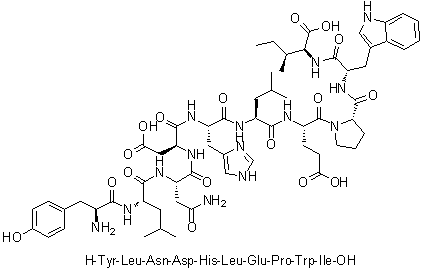 L-Tyrosyl-L-leucyl-L-asparaginyl-L-alpha-aspartyl-L-histidyl-L-leucyl-L-alpha-glutamyl-L-prolyl-L-tryptophyl-L-isoleucine molecular structure (CAS 852831-90-4)