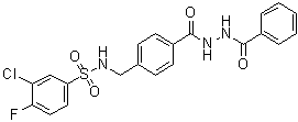4-[[[(3-Chloro-4-fluorophenyl)sulfonyl]amino]methyl]benzoic acid 2-benzoylhydrazide molecular structure (CAS 852918-02-6)