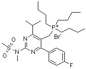 Tributyl[[4-(4-fluorophenyl)-6-(1-methylethyl)-2-[methyl(methylsulfonyl)amino]-5-pyrimidinyl]methyl]phosphonium bromide molecular structure (CAS 853066-73-6)
