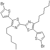 5,5'-Bis(5-bromo-2-thienyl)-4,4'-dihexyl-2,2'-bithiazole molecular structure (CAS 853722-91-5)