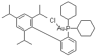 结构式 CAS# 854045-94-6, 2-二环己基膦-2',4',6'-三异丙基联苯氯化金(I)