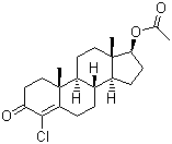structure of CAS# 855-19-6, 4-Chlorotestosterone acetate ;4-Chloroandrost-4-ene-17beta-ol-3-one acetate