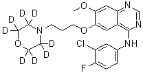 N-(3-氯-4-氟苯基)-7-甲氧基-6-[3-(4-吗啉基-2,2,3,3,5,5,6,6-d<sub>8</sub>)丙氧基]-4-喹唑啉胺分子结构 (CAS 857091-32-8)