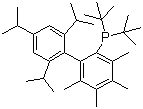 结构式 CAS# 857356-94-6, 2-(二叔丁基膦)-3,4,5,6-四甲基-2',4',6'-三异丙基-1,1'-联苯
