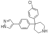 结构式 CAS# 857531-00-1, AT 7867; 4-(4-氯苯基)-4-[4-(1H-吡唑-4-基)苯基]哌啶