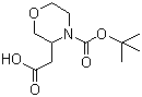 4-N-Boc-吗啉-3-乙酸分子结构 (CAS 859155-89-8)