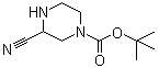 结构式 CAS# 859518-35-7, 3-氰基-哌嗪-1-羧酸叔丁酯