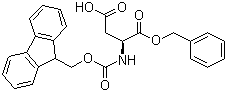 结构式 CAS# 86060-83-5, Fmoc-L-天冬氨酸-1-苄酯; N-芴甲氧羰基-L-天冬氨酸-1-苄酯
