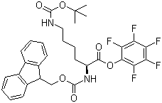 结构式 CAS# 86060-98-2, N-芴甲氧羰基-N'-叔丁氧羰基-L-赖氨酸五氟苯酯