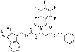 结构式 CAS# 86061-03-2, N-[(9H-芴-9-基甲氧基)羰基]-L-天冬氨酸 1-(五氟苯基) 4-(苄基)酯