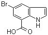 结构式 CAS# 860624-90-4, 5-溴-1H-吲哚-7-羧酸